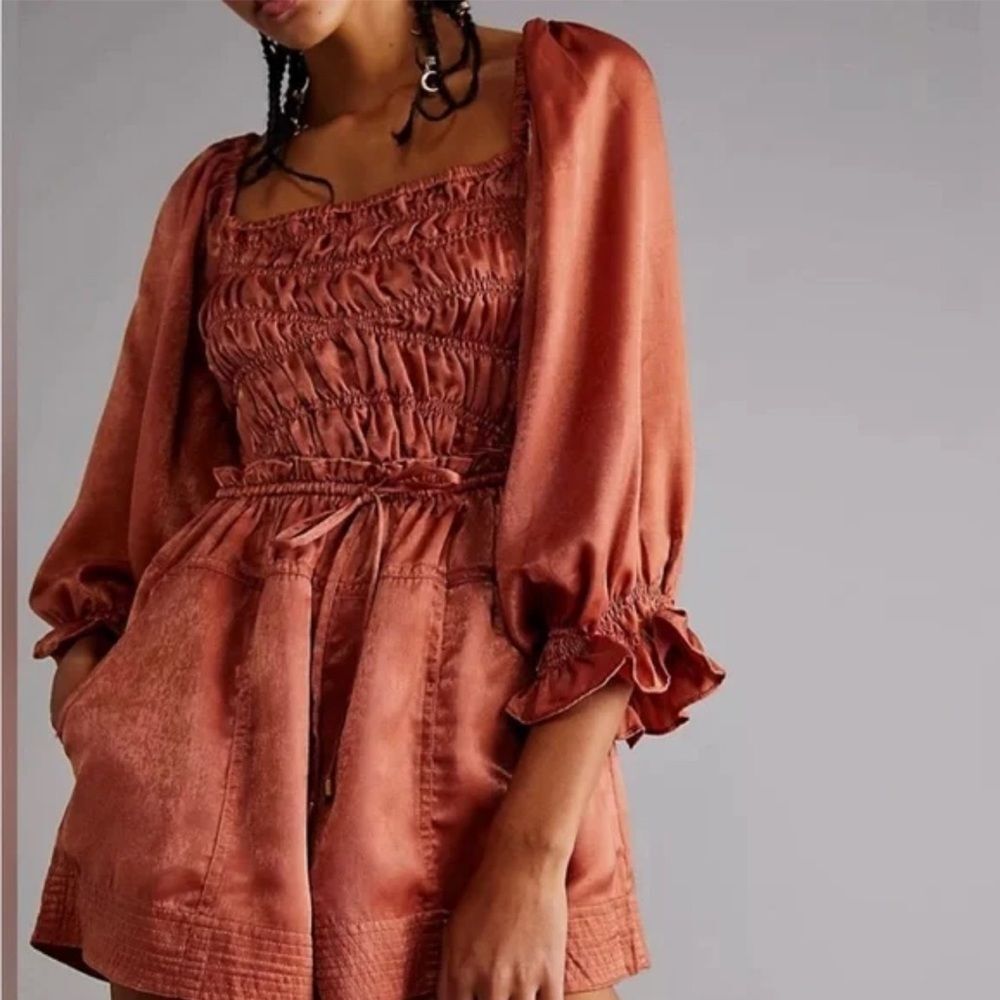 NWT Free People Cassidy Satin Romper XS $128